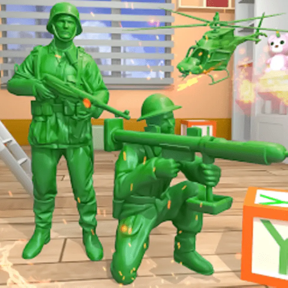 Soldados de brinquedo do exército, comandante verde: Jogos de Ataque de Guerra Militar 3D