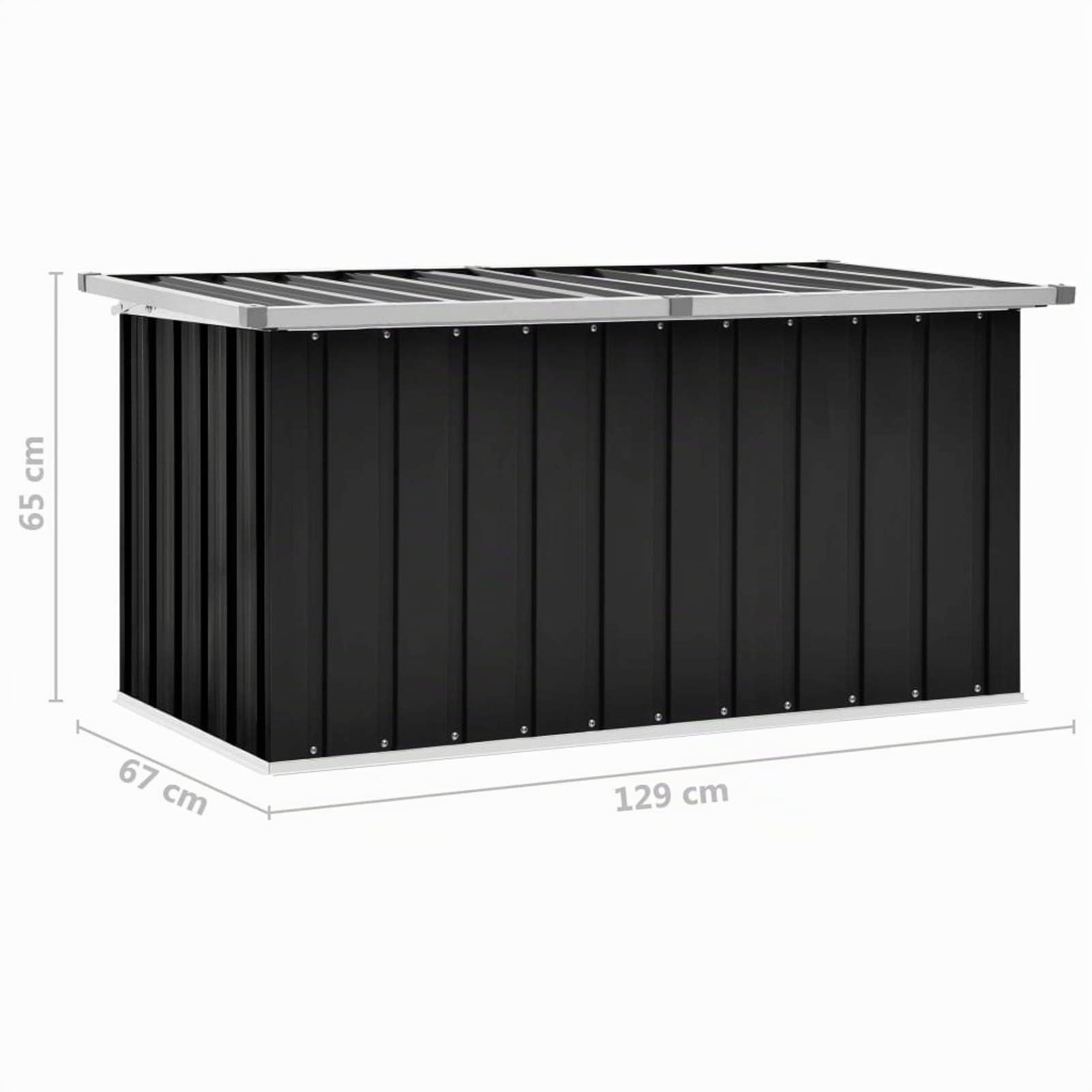 Festnight Gartenbox Wasserdicht Metall Auflagenbox Garten-Aufbewahrungsbox Große Kissen Werkzeugkasten Gartenbox Balkonschrank Gartentruhe Kissenbox Anthrazit 129 x 67 x 65 cm