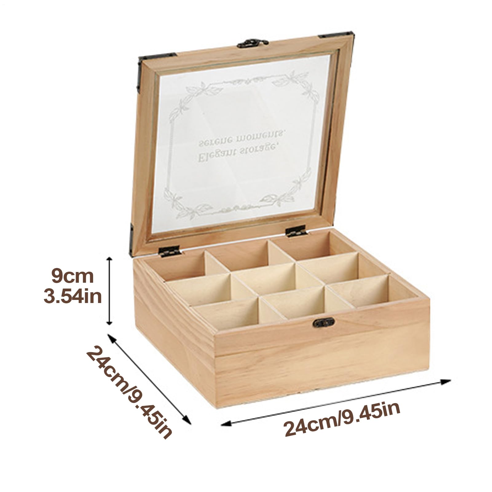 De Té De Madera Organizador De Bolsitas De Té Con 9 Compartimentos