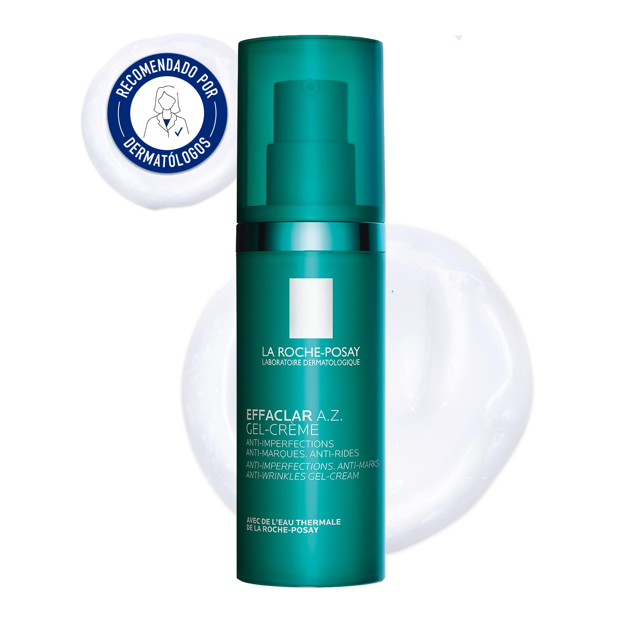 La Roche-Posay Effaclar A.Z., Gel-Crema Anti-Imperfecciones y Anti-Arrugas, Hidratante Diario, Con Ácido Azelaico, Ácido Salicílico y Ácido Hialurónico, 40ml