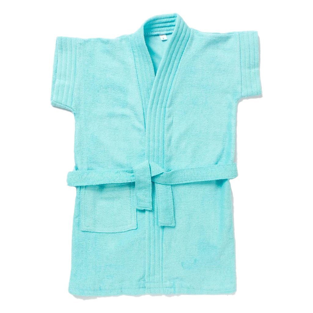 SAND DUNE Kids Boy Bathrobe | Terry Cotton Shower Gown | Half Sleeve Knee Length Kids Boy Bath Robes | Pocket with Waist belt Kid Boy Bathrobes |Sky Blue Bathrobe | 2-3 Year Kid-picture-18