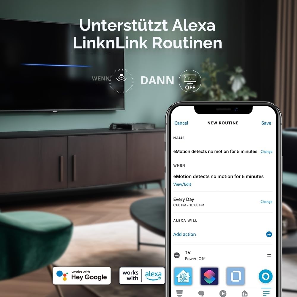 Emotion Pro Präsenzsensor, 24GHz mmWave Radar WiFi Smart Bewegungsmelder, IR Blaster, MQTT Home Assistant Kompatibel, Kompatibel mit Alexa und Google Home, Ohne Hub Erforderlich