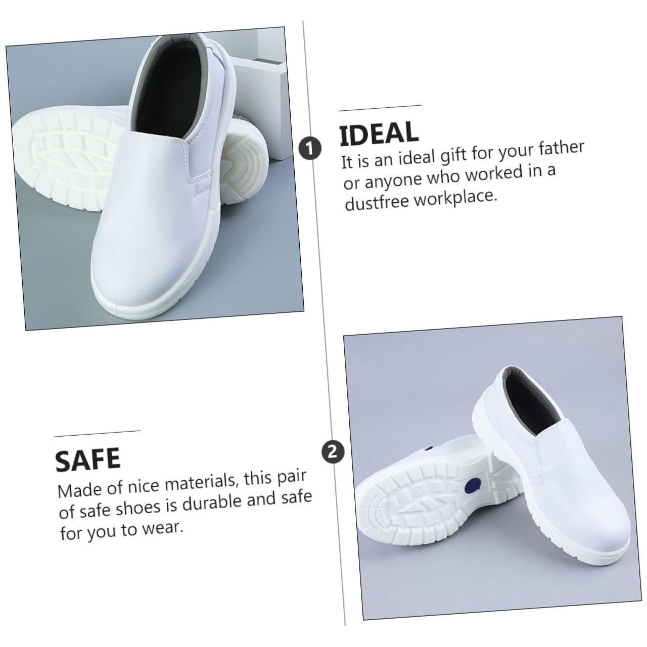 Zapatos de Seguridad Transpirables y Livianos Blancos Puntera Anti-Choque para Trabajo en Taller, Calzado Cómodo de PU y Microfibra para Uso Laboral