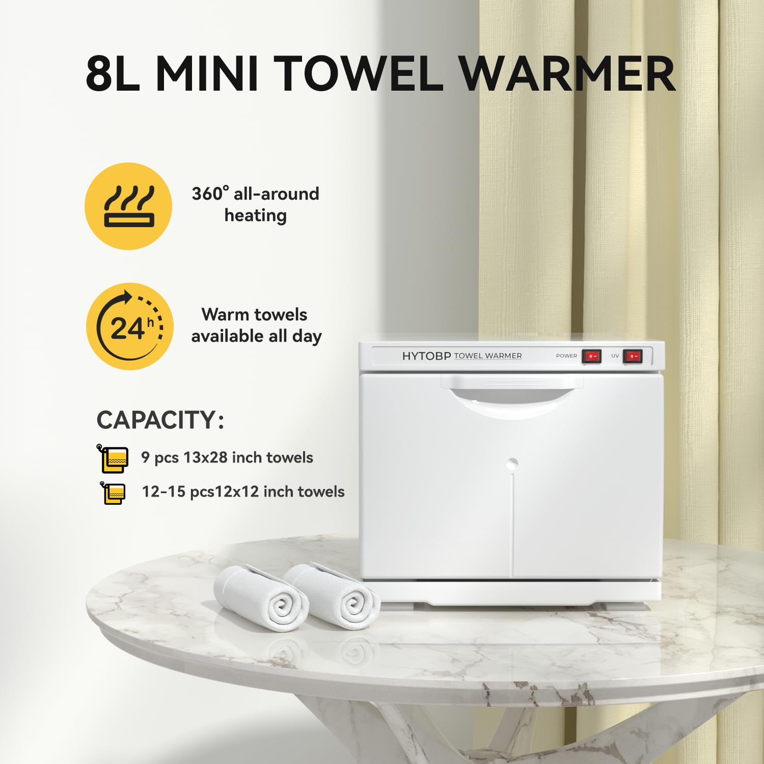 Towel Warmer Spa VERYTOP 22L Hot Towel Warmer For Spa, Large 2-in