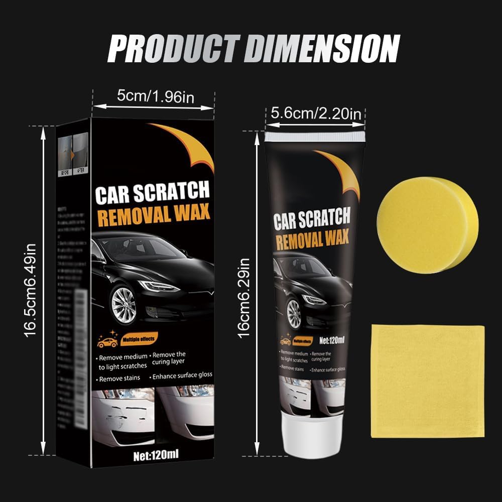 2026 Scratch Remover for Vehicles, Car Scratch Remover Wax, Car Scratch Repair Paste for Deep Scratches, Universal Car Scratch Removal Wax with Wipe and Sponge (1 set) — view 4