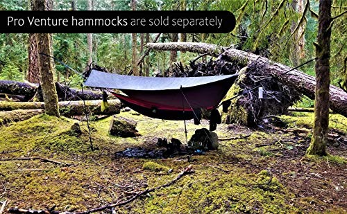 Pro Venture Waterproof Hammock Rain Fly [12Ft X 9Ft] - Portable Large Camping Tarp - Premium Lightweight Ripstop Nylon Cover - Fast Set Up + Accessories - A Camping Gear Essential! 12X9 Ft Hex Shape #TOP6