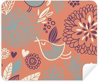 Orange Line Flower Paint Cleaning Cloth Screen Cleaner 2pcs Suede Fabric