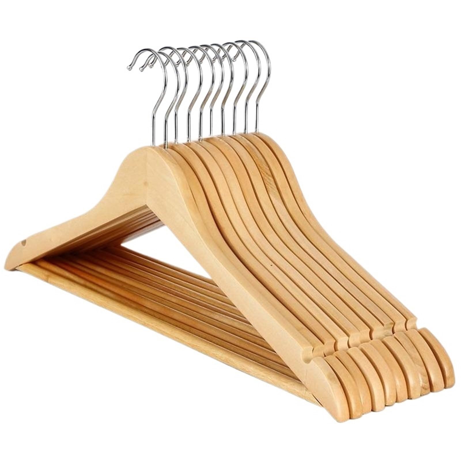 Coat Hangers Wooden Hangers Solid Wood Sturdy Clothing Store Wardrobe Clothes Belt Camisole Hanger(Color02,4pcs)