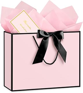 JMANNI Pink Gift Bags with Handles