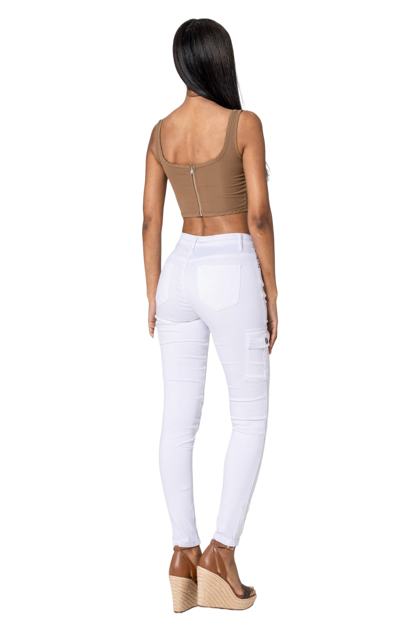 Nina Carter - S353 - Pantalon cargo pour femme - Sur mesure - Élastique - Look usé
