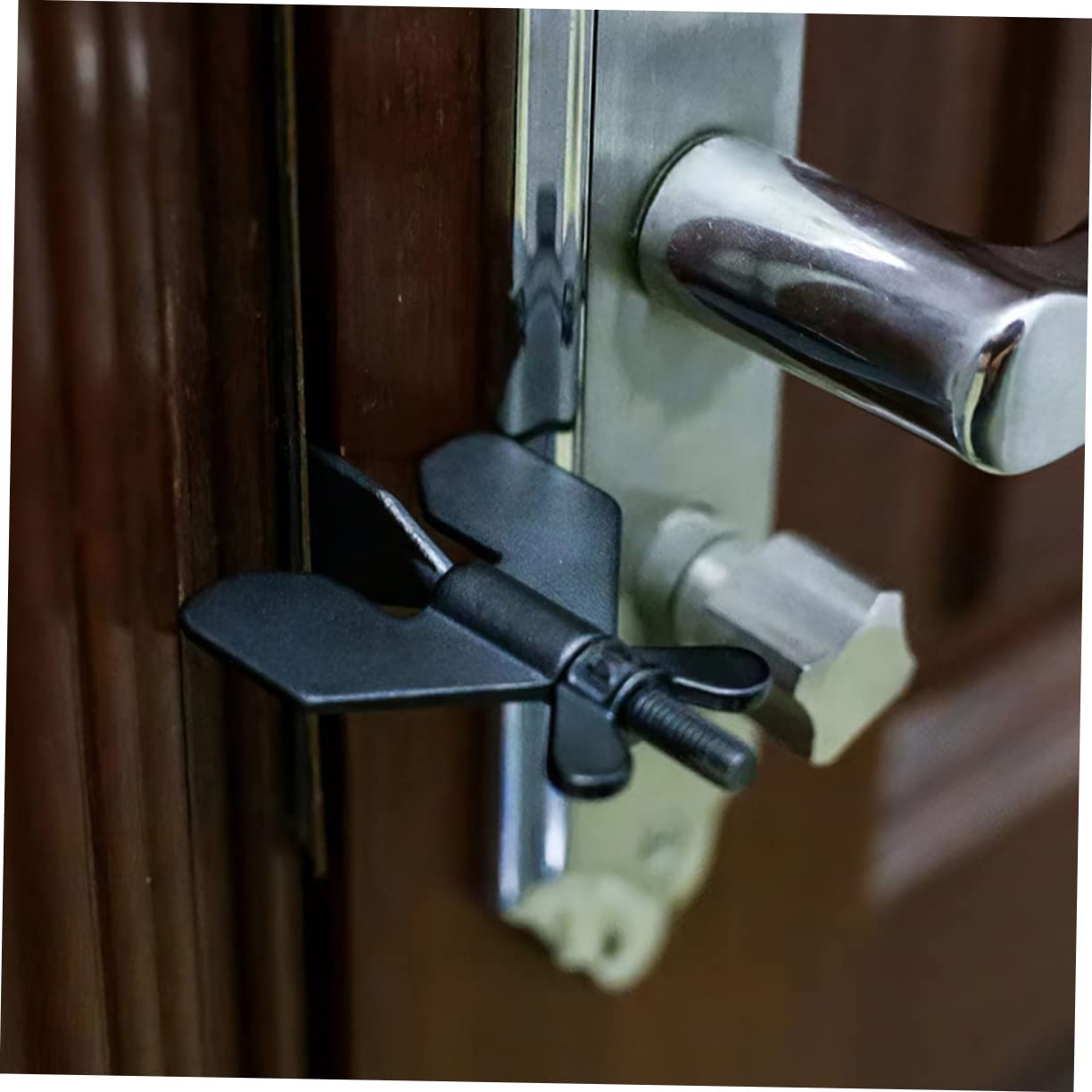Operitacx 5 Pezzi Serratura Porta Portatile Antintrusione Inossidabile Dispositivo Sicurezza per Hotel Appartamenti e Dormitori Installazione Senza Perforazione Facile da Trasportare e