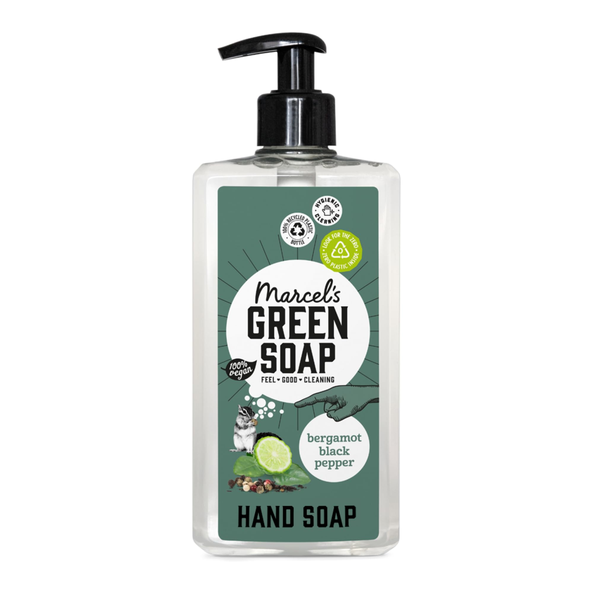 Marcel's Green Soap - Hand Soap Black Pepper & Bergamot - Handwash Dispenser - Vegan - 97% Biodegradable - 500ml