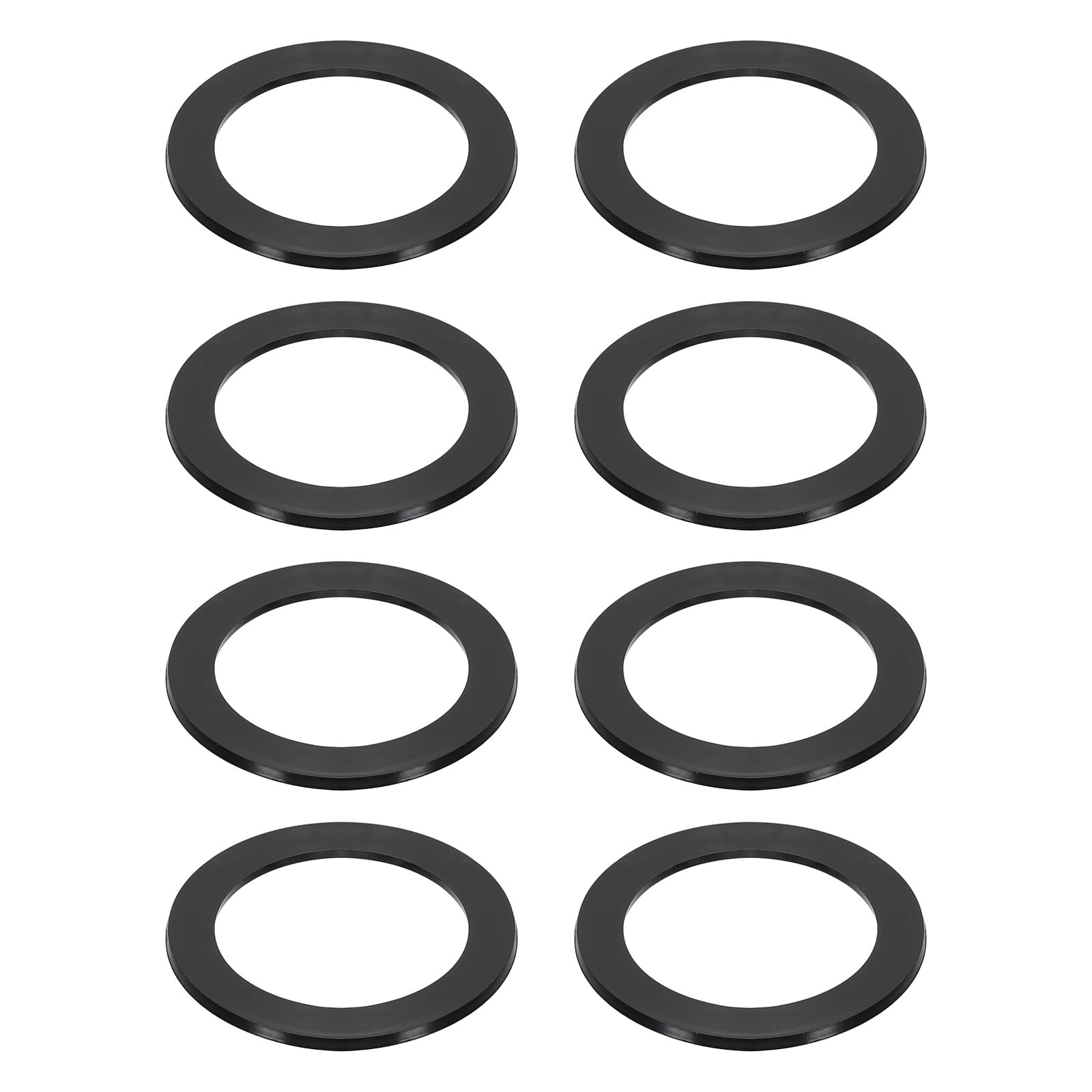 sourcing map 8 Pcs Flat Rubber Washers, 56mm/2.2" Rubber O Ring Seals Gasket Washers for 2 1/5 Inch Drain Pipe Sink Drains for Seals Repair Shower Hose Faucet Shower Head, Black