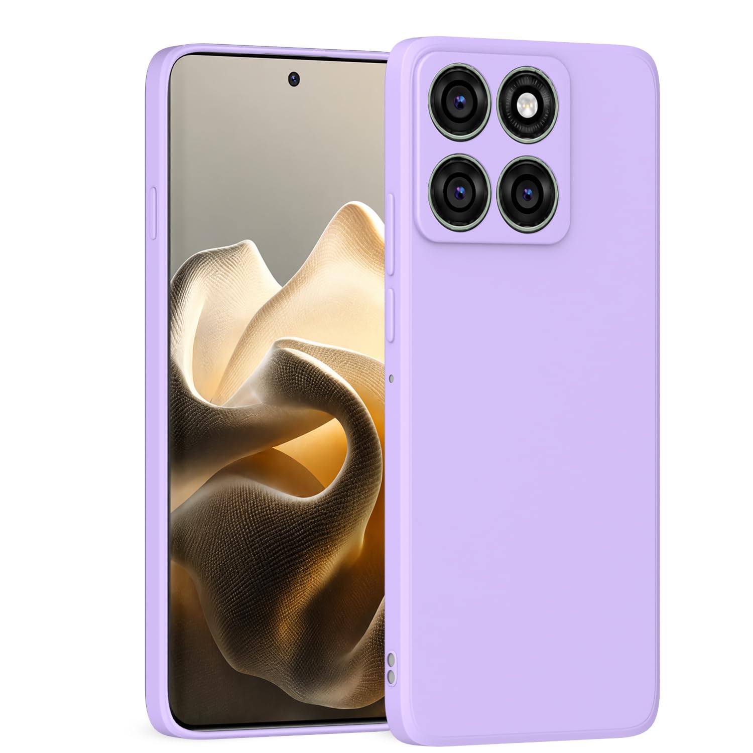 Pikkme Back Cover for Motorola Moto Edge 60 Pro 5G | Camera Protection Shockproof Soft Matte Silicone Bumper Case (Purple)