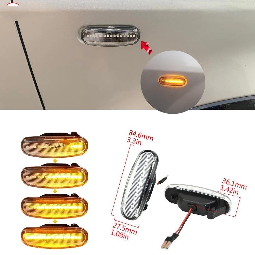 Indicatore Direzione Laterale Per Peugeot Per Bipper Box Van 2008.02-2017 2018 2019 2 Pezzi Dinamica Indicatori Direzione Indicatore Laterale Ripetitore Lampada Styling, | Dynamic Smoked