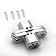 1-3/4" Hidden Hinge Stainless Steel 180 Degree Invisible Cross Hinges for Kitchen Cabinet Door Frameless Concealed Hinge with Screws, 4pcs