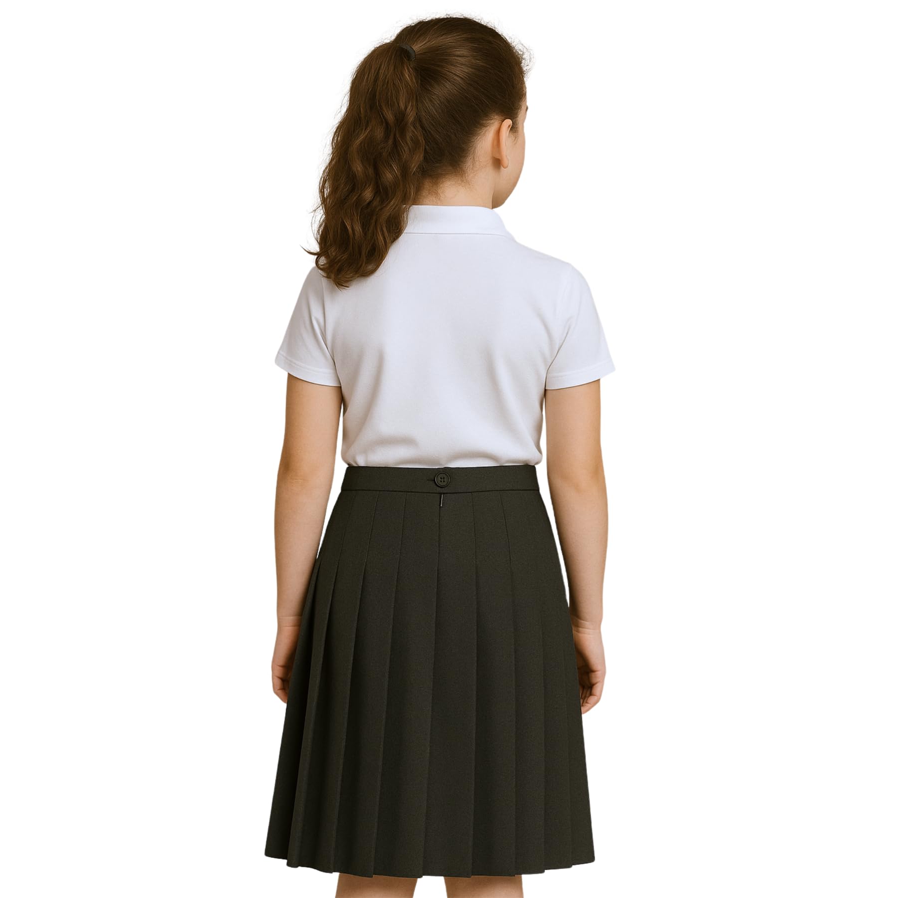 Gonna scolastica per ragazze, confezione da 2, tinta unita, con bottoni sul retro, gonna a pieghe per uniforme scolastica, gonna a pieghe da donna, gonna lunga al ginocchio, gonna estiva