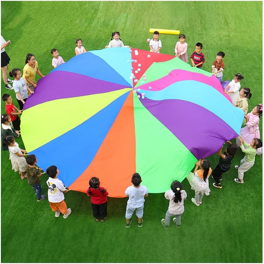 Play Parachute Nursery Sensory Game, Nursery Sensory Training Parachute Game, 10-100 People Teamwork Game Parachute Parachute(7m/22.9ft)