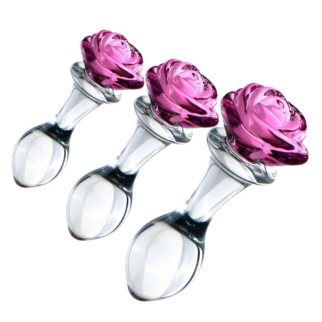 Crystal Glass Butt Plug,Mini Pink Glass Anal Plug, Anal Masturbation Plug for Men Women Gay and Couples: Transparent/Pink