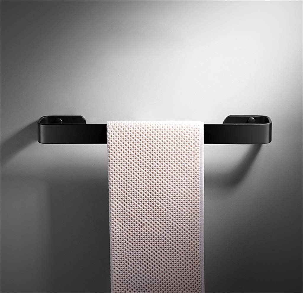 LYGXWJFC Toallero, Montado en la Pared, Espacio Negro, Aluminio, Baño, Cocina, Toallero, Perchero de Torre de un Solo Poste (20 cm)
