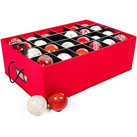 Santa's Bags 4-Inch Ornament Storage Box with Removable Trays