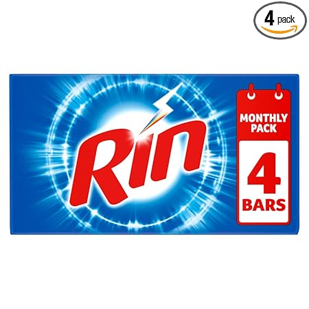 RIN Detergent Bar - 250 g (Pack of 4)