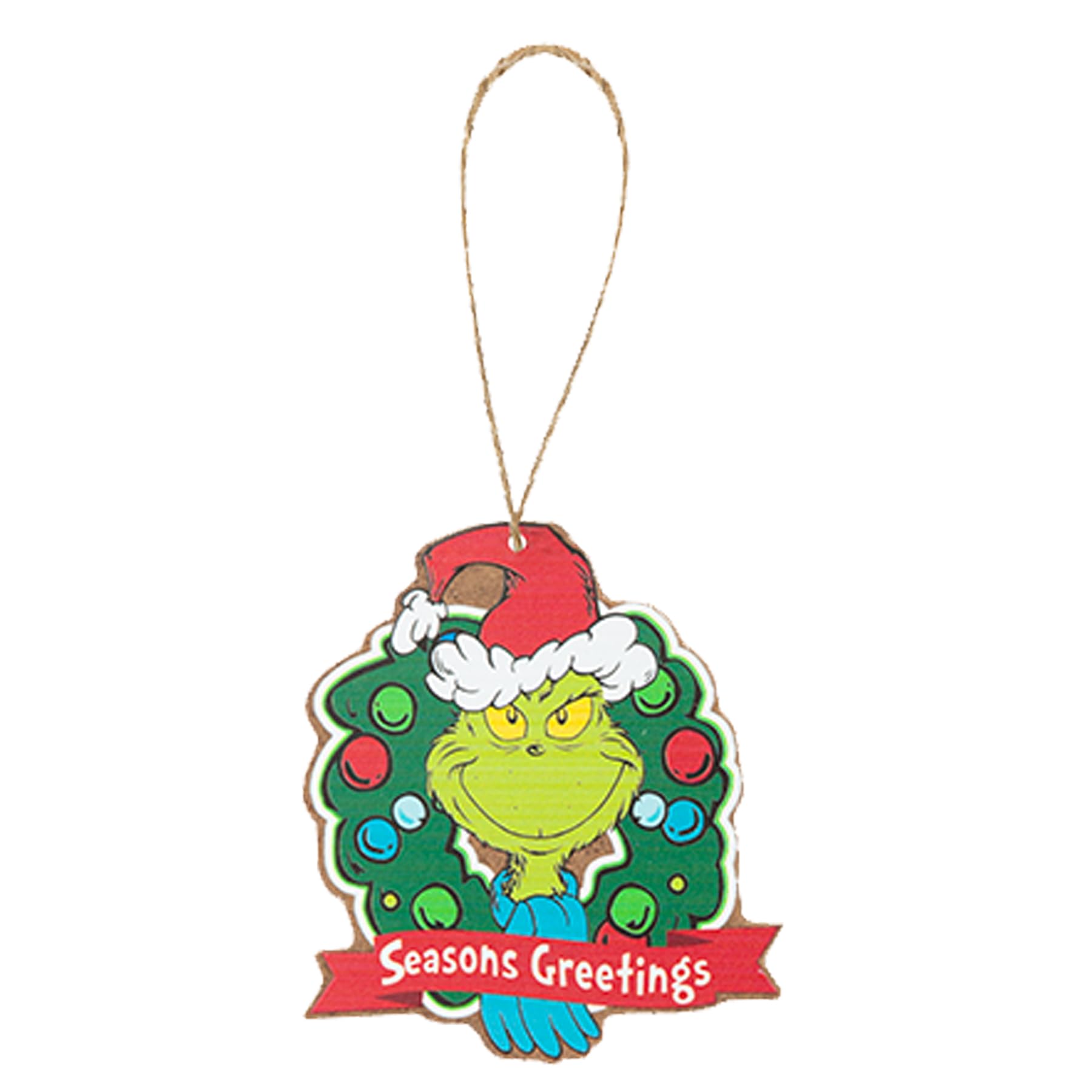 Widdle Gifts Seasons Greetings Grinch Christmas Tree Decorations 8Cm Wooden Hanging Ornament (Seasons Greetings)