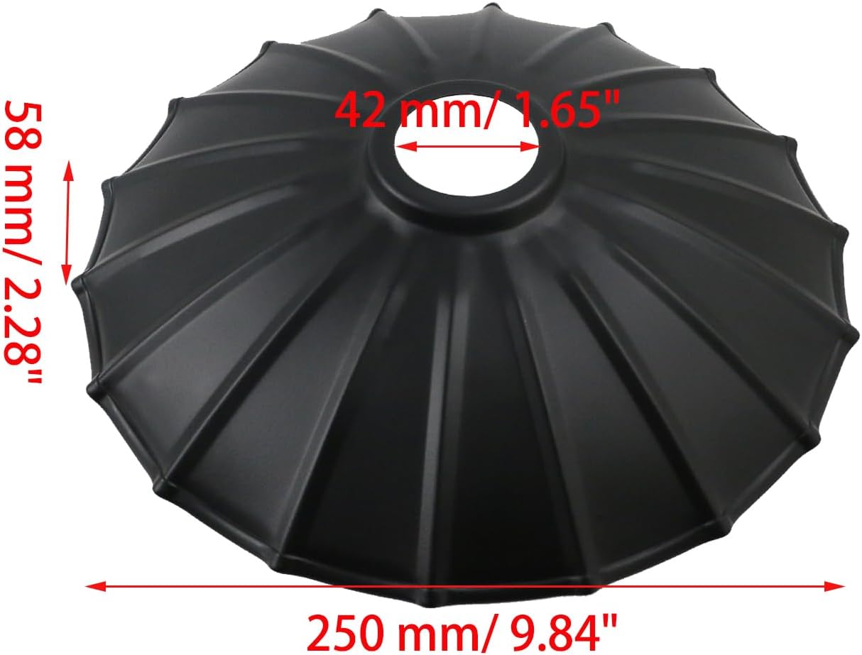 Crapyt 2 Pcs 9.84" Metal Cone Lamp Shades Iron Lampshade Industrial Pendant Light Shade Replacement Vintage Bulb Guard for Pendant Light Table Lamp Hanging Ceiling(Black)