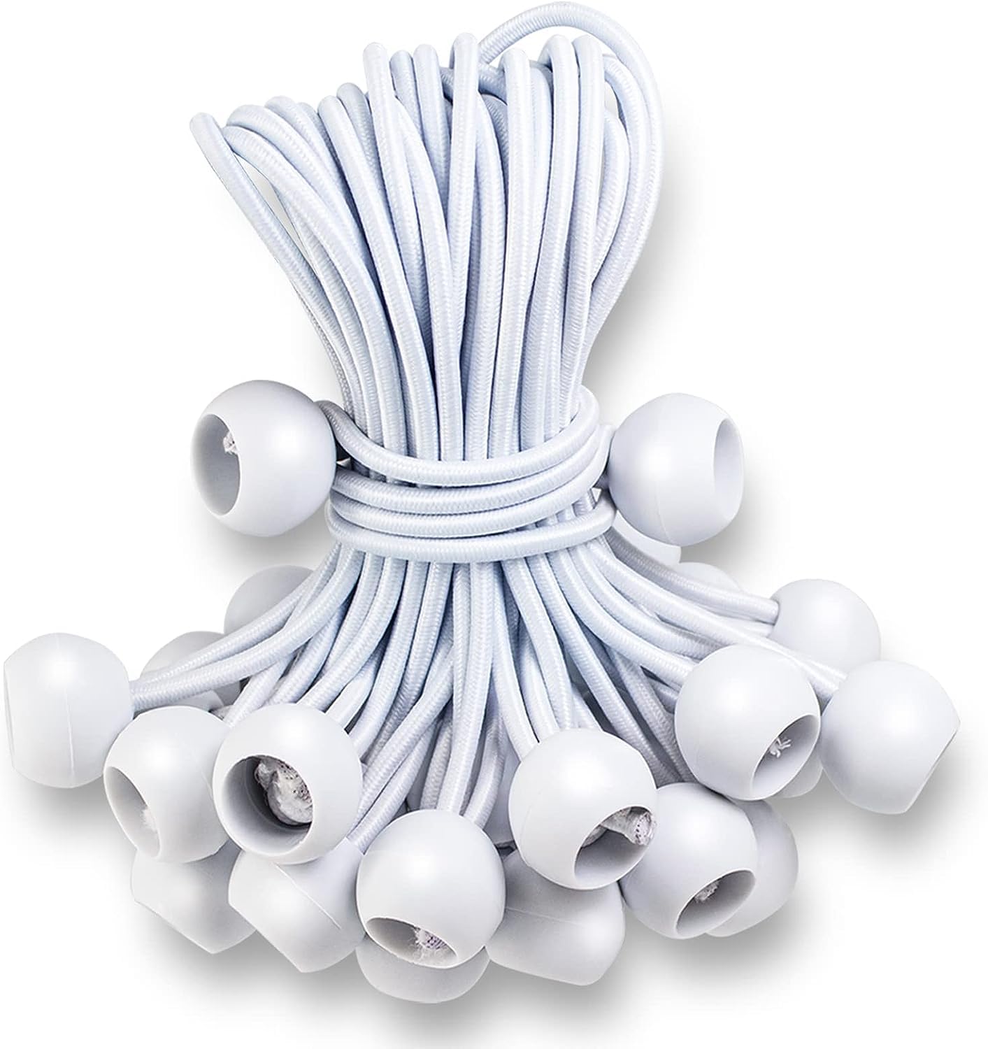 Lot de 100 tendeurs élastiques avec boules, 15,2 cm pour chapiteau, tente de camping, auvent, rideau