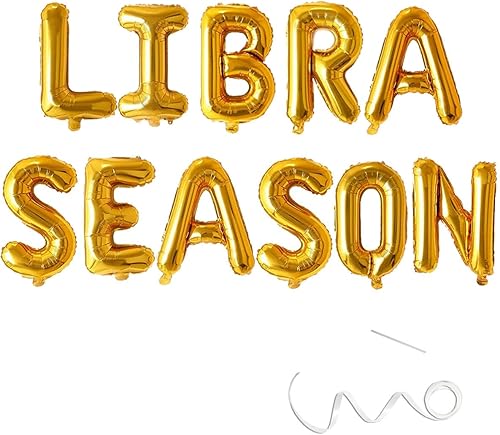 Cartel de globos de la temporada de Libra, cartel de cumpleaños de septiembre y octubre, letrero de Libra, decoración de fiesta de cumpleaños de