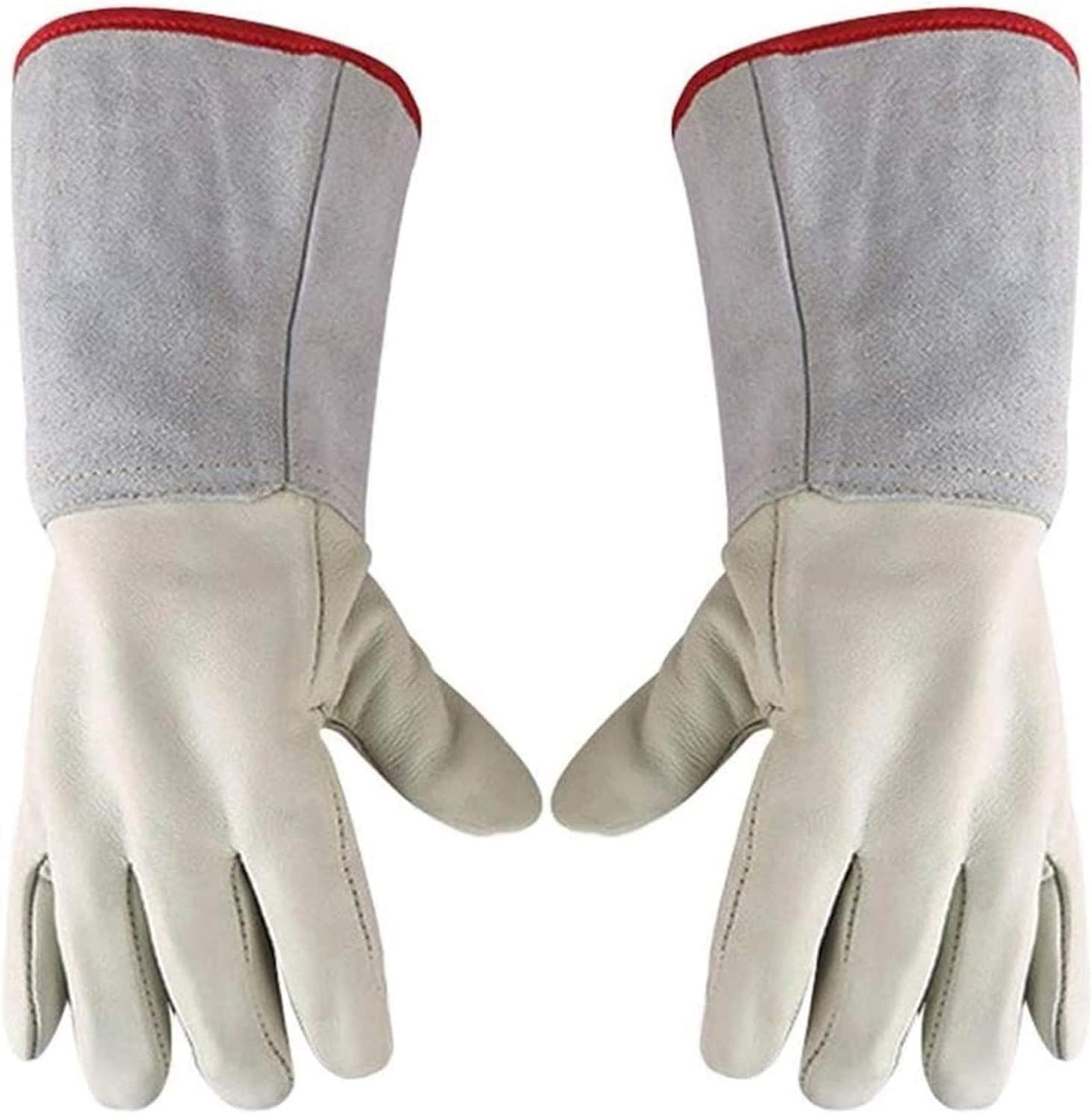 安全作業用手袋、溶接用手袋 耐熱性および耐火性手袋 革のとげの証拠の穿刺手袋 バラの剪定用手袋 低温 (Size : Small 3