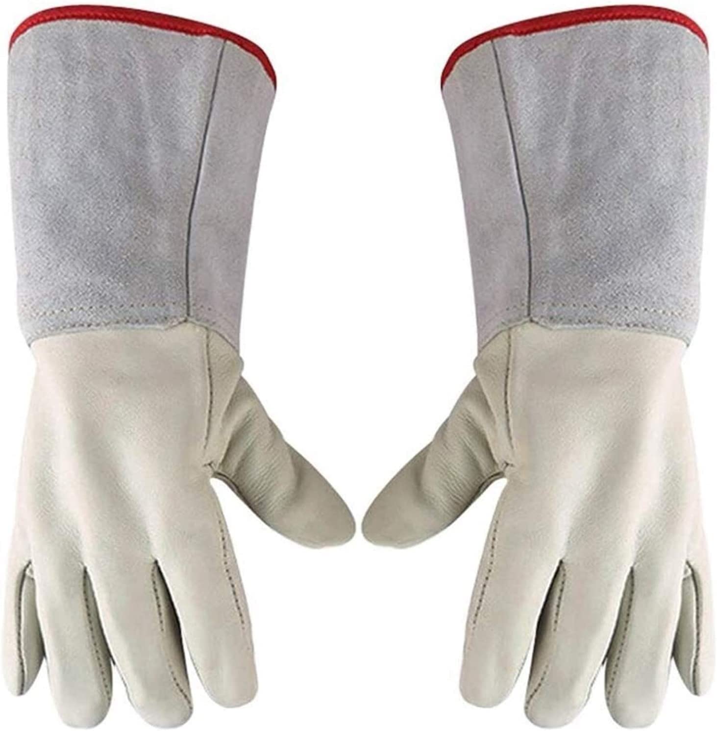 Sicherheits-Arbeitshandschuhe, Schweißhandschuhe, hitzebeständige und feuerfeste Handschuhe, Leder, dornensichere Pannenhandschuhe, Rosen-Schnitthandschuhe, niedrige Temperatur ( Size : Small 36cm )