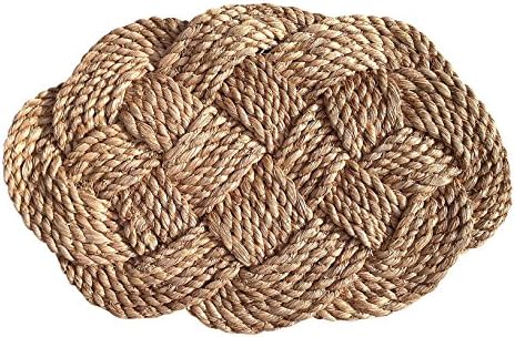 Green Breeze Imports Small Oval Abaca Weave Doormat
