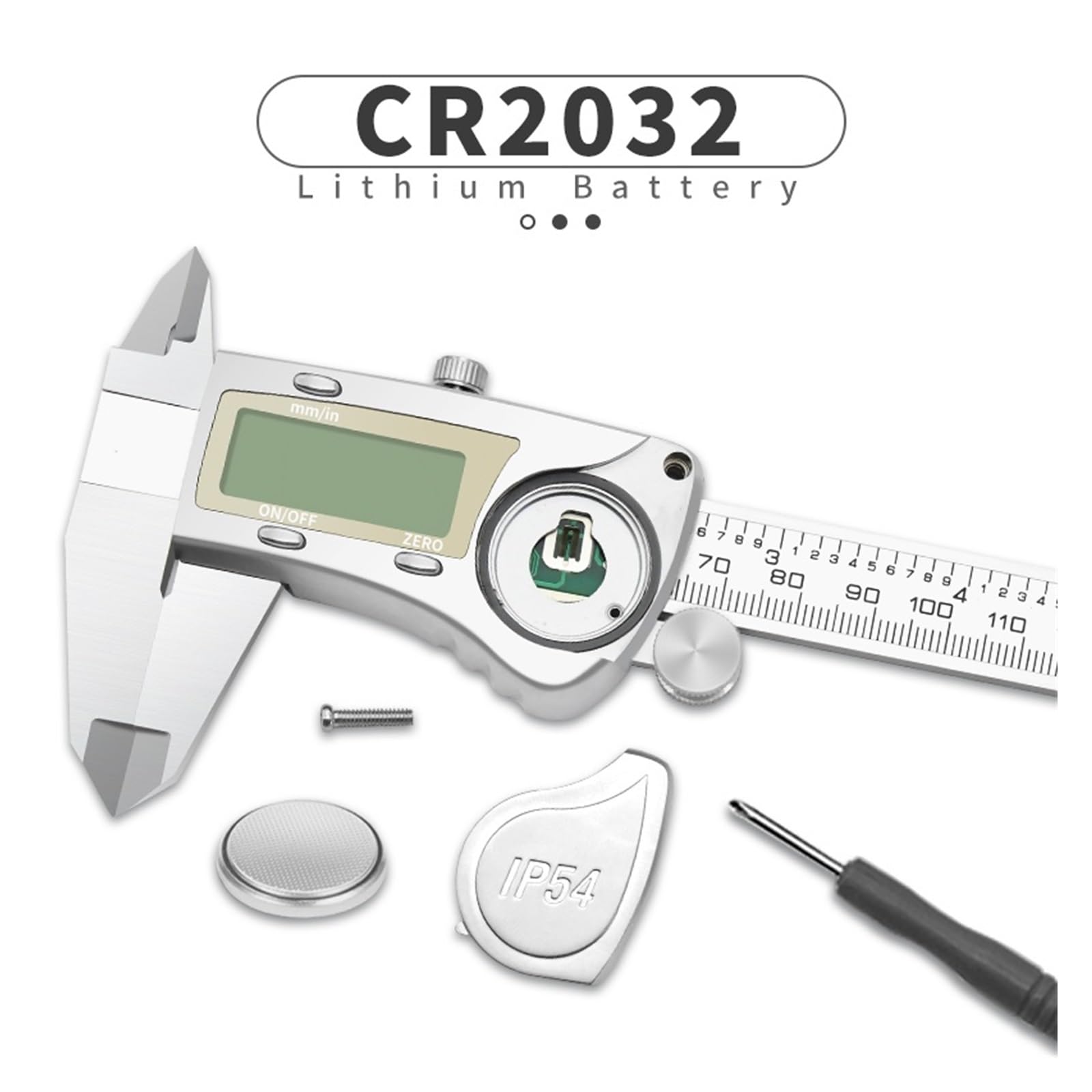 Micrómetro Calibradores Vernier digitales electrónicos de alta precisión, herramienta medición 150mm/6 pulgadas, calibrador Digital acero inoxidable resistente al agua IP 54(100mm)