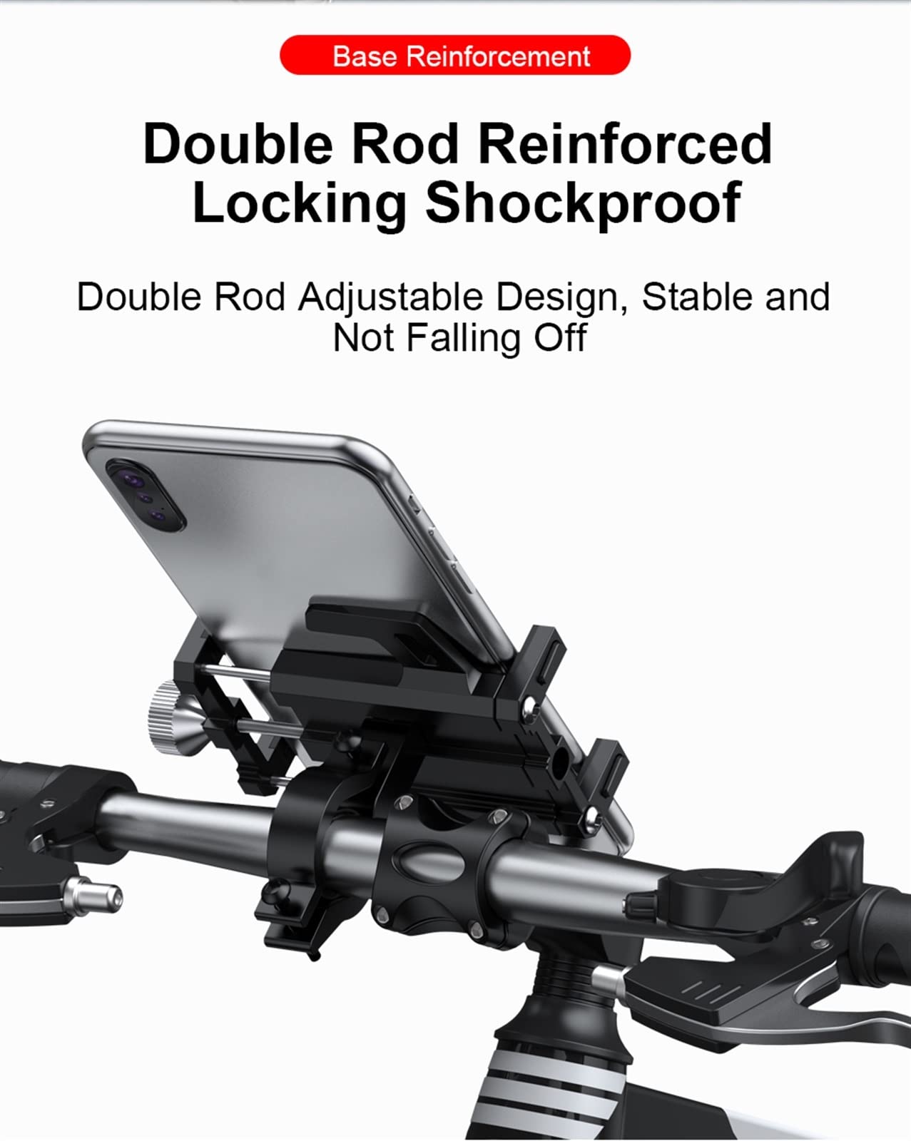 SCOOVY Porta Cellulare Antiurto Supporto per Telefono per Bici da Moto Rotazione A 360 ° Supporto per Smartphone Regolabile Staffa di Navigazione GPS