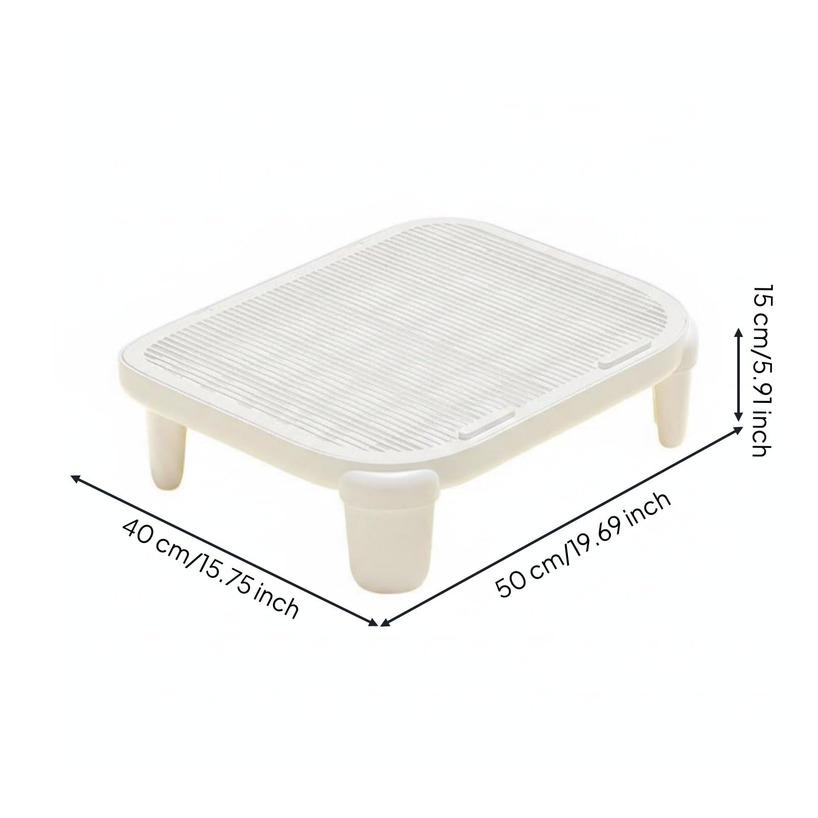 Katzenklo Schale Katzenstreu Auffangschale Katzenstreu Matte Katzenstreu Tablett Katzenklo Einlage mit Universeller Passform Pfotenreinigungsrost Und, White, High Leg