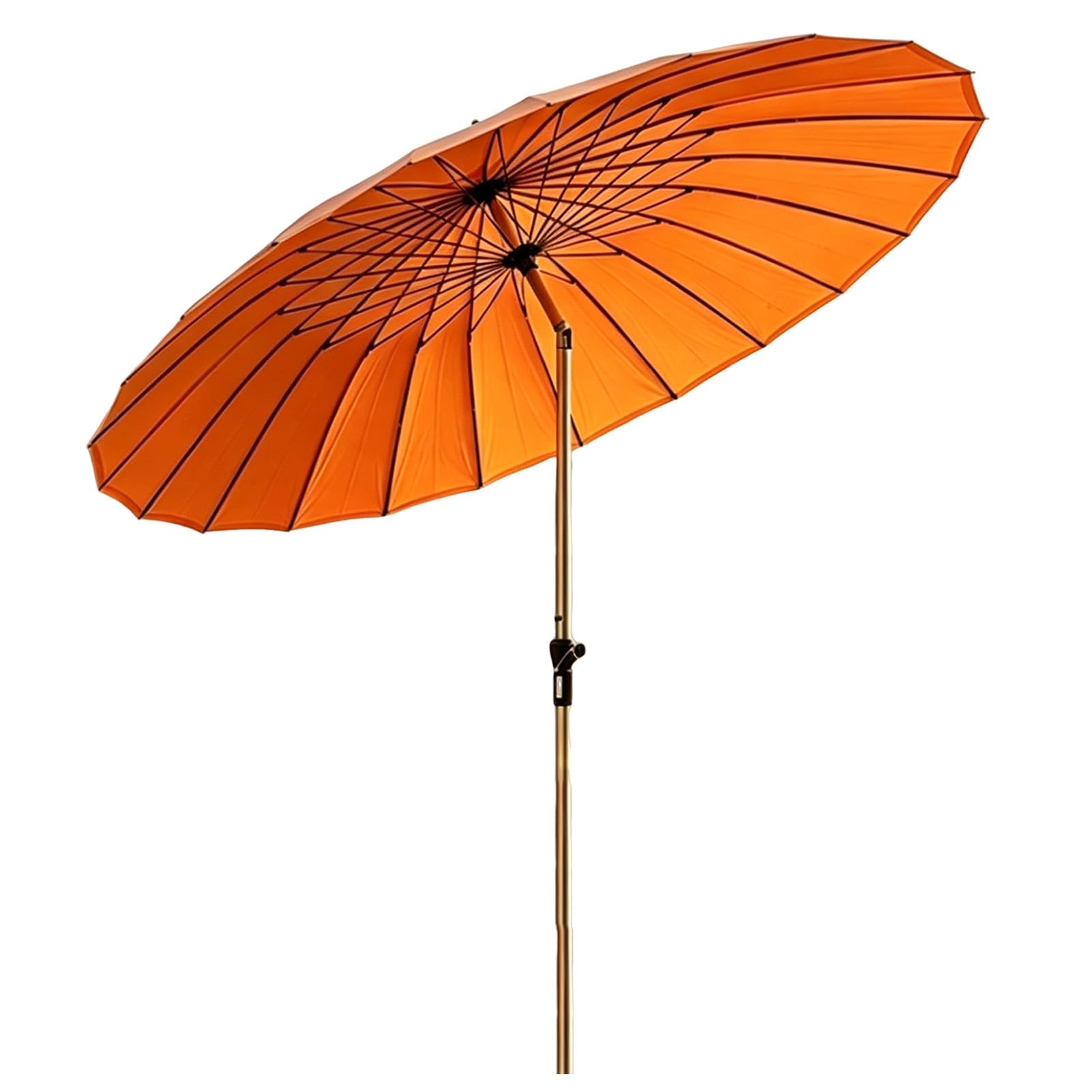Okrągły parasol tarasowy, parasol ogrodowy w Szanghaju z uchwytem uchylnym i korbowym, 18 wytrzymałych żeber do basenu, ogrodu, tarasu, podwórka