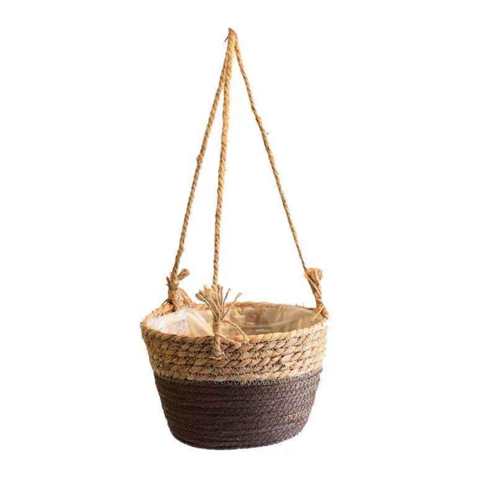 JFNKLFG Woven Plant Pot Straw Hanging Baskets, Hemp Rope Woven Flower, Rattan, Planter Basket, Orchid Potted Plants(Color2)