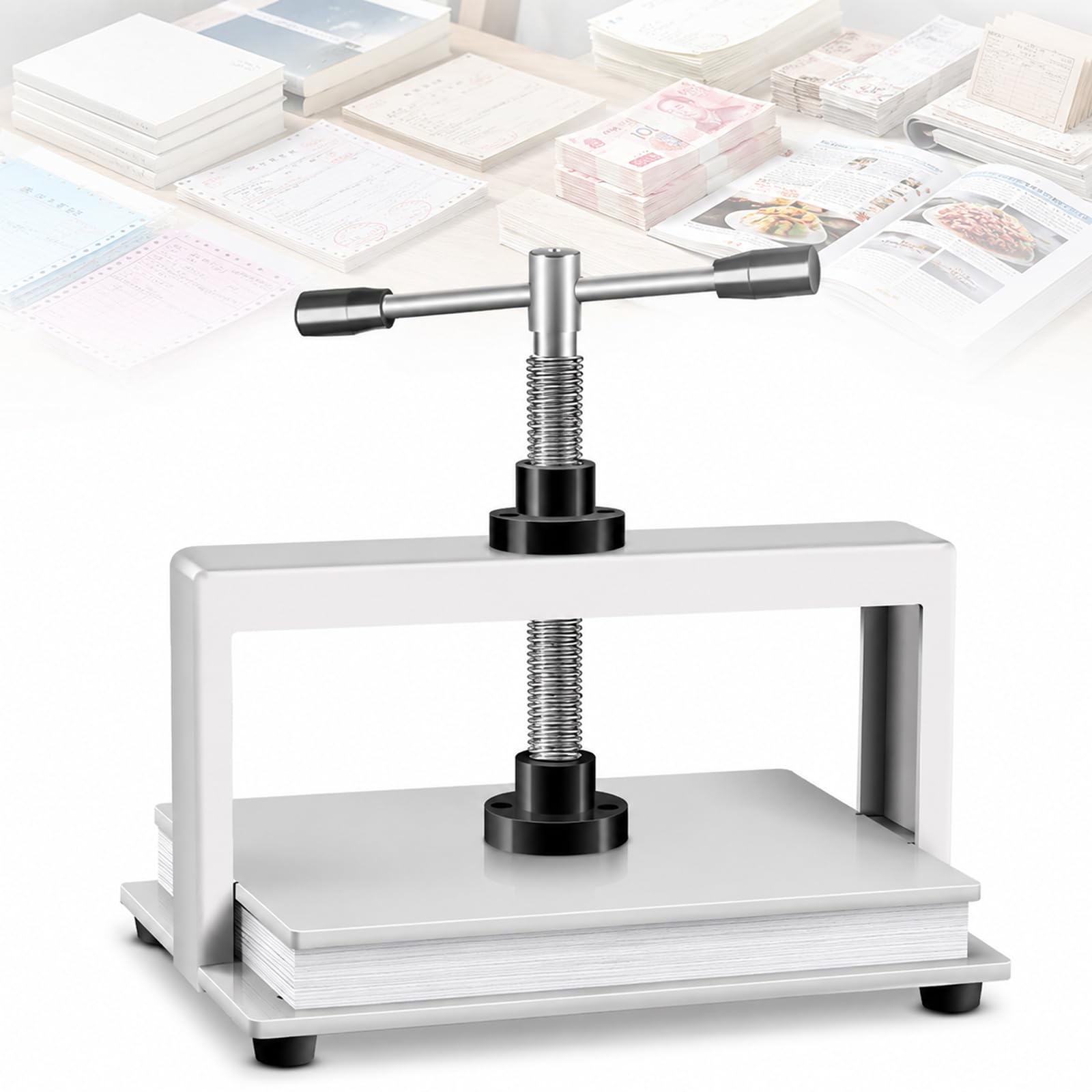 Pressa manuale per libri A4/A3, resistente con pressione di 1500 kg per rilegatura, stampa per documenti e ricevute, ideale per file, opuscoli, foto e carta da ufficio