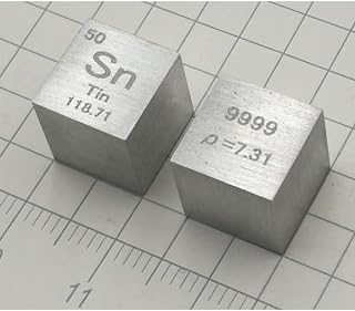 TINGCHAO Element Cube Set Density Cubes Up to 99.99% Pure Daily Metal Cubest Titanium Bismuth Carbon Nickel Iron Copper Zinc Aluminium Tin for Collections (10mm),De