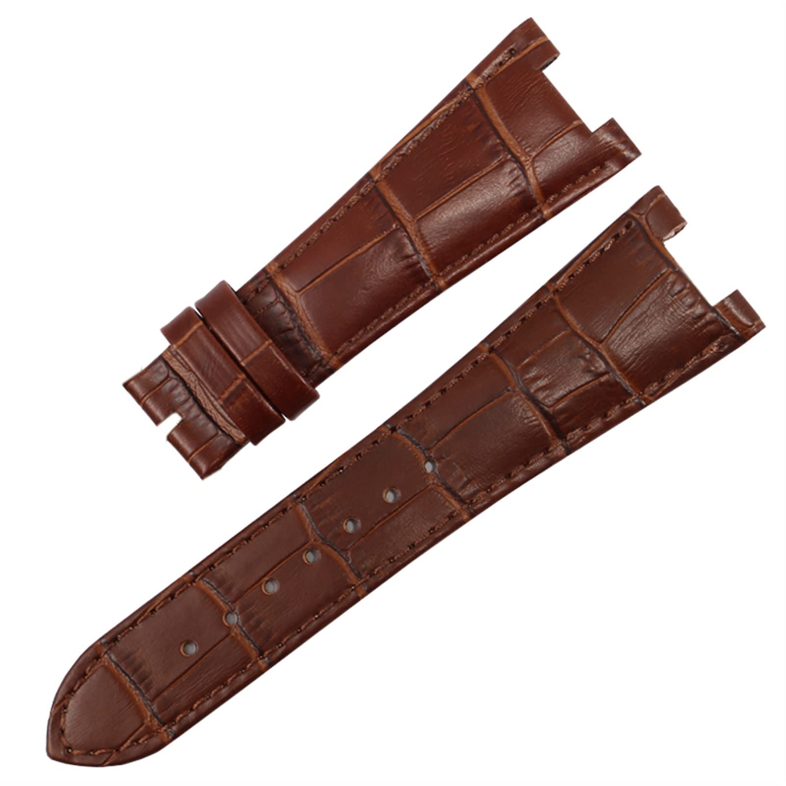 Bracelet de montre en cuir véritable 25mm compatible Patek 5711 et 5712G bracelet cranté - 8