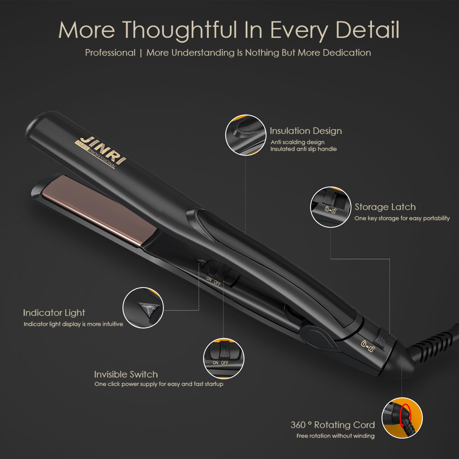 Mini plancha de pelo voluminizadora, volumen bombeado, plancha plana de cerámica, rotación de cola de 360°, volumen duradero para cabello corto o fino, doble voltaje (100-240 V), color negro 8