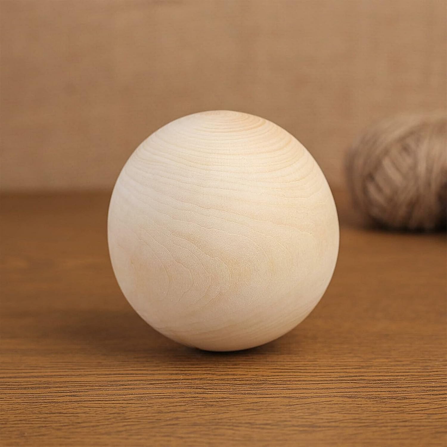 LEXININ 5 PCS 3.5 Inch Craft Wood Ball, 9cm Unfinished Wooden Round Ball, Round Wood Sphere for Crafts, DIY Projects, Decoration - Image 7