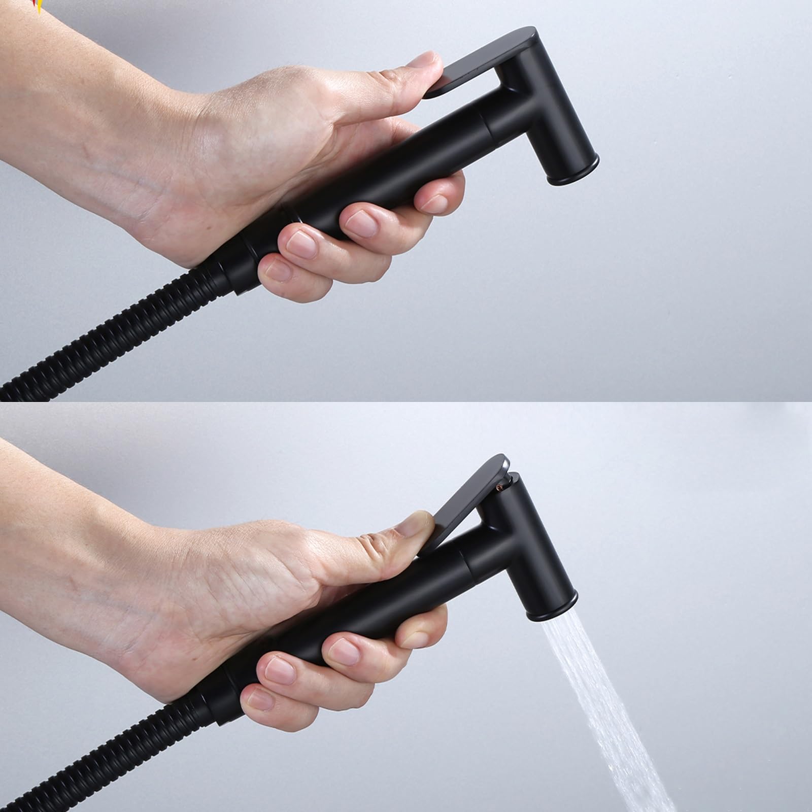 Douchette WC Noir, Kit de Pulvérisateur de Bidet à Main Haute Pression Pulvérisateur de Toilettes Mural Laiton Kit de Bidet de Toilette avec 3m Tuyau, pour L'hygiène Personnelle