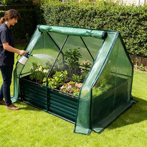 Bac surélevé robuste 92x125x95 cm vert aux finitions soignées - 5