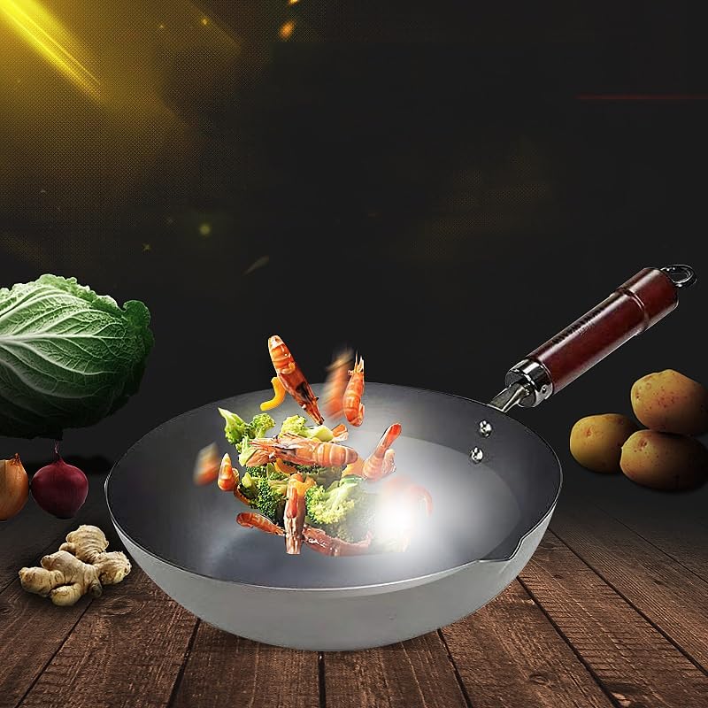 Wok con Mango Largo Antiadherente para Cocina miniatura 5