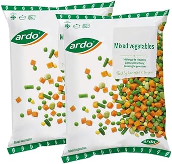 Ardo's Mixed Vegetable 1kg Frozen Vegetable Mix for Healthy Cooking Ideal for Quick Meals Soups Stews Stir Fries and Side Dishes Pack of 2