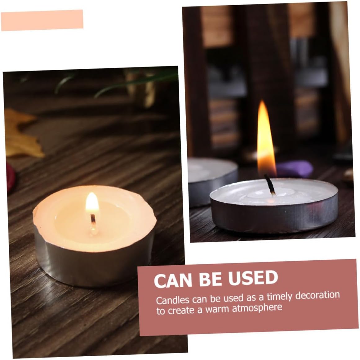 10pcs White Round Smokeless Tea Light Candles for Garden Yard