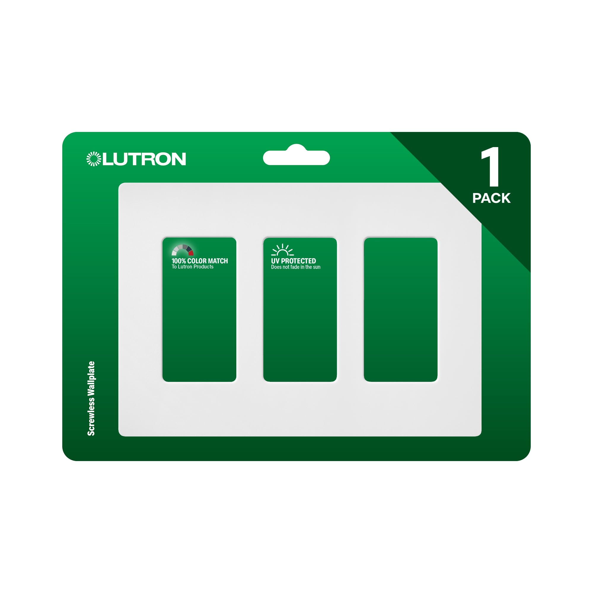 Lutron Claro 3 Gang Decorator/Rocker Wallplate, Satin, Snow (1