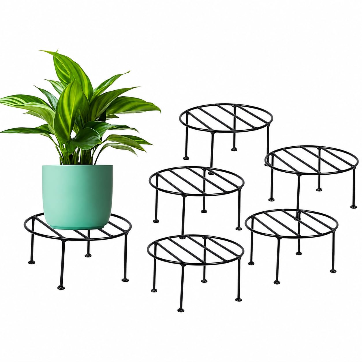 Metal Plant Stands - 2 Pack Black -11